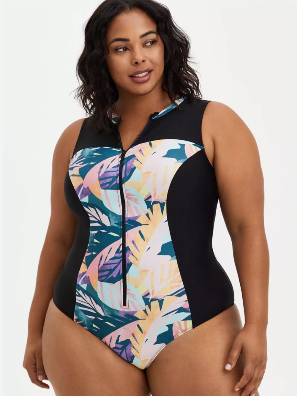 Torrid Active Wireless Sleeveless Rashguard One Piece Swimsuit size 0 = 12‎